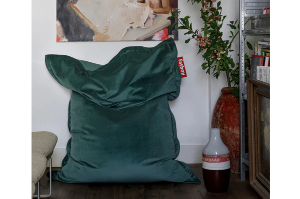 Original Slim Recycled Velvet Beanbag Chair + Beanbase Bundle - Image 5